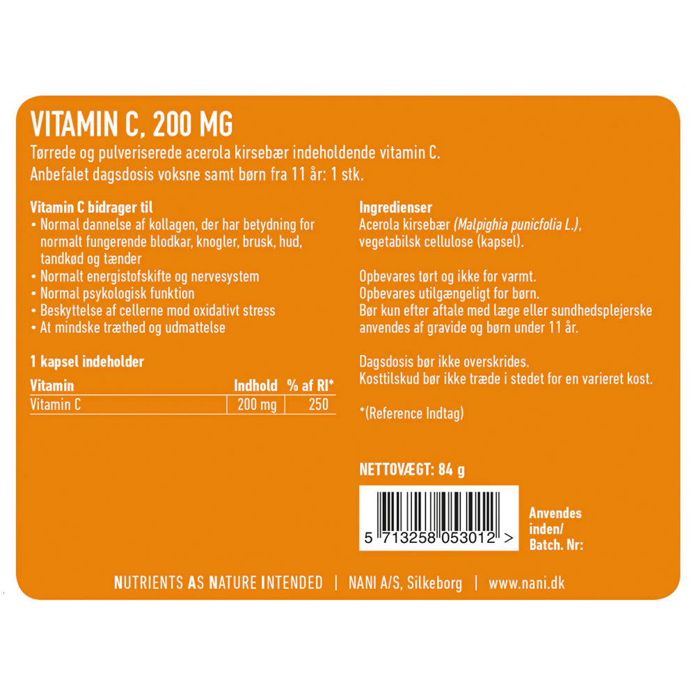 Nani Acerola C Vitamin – 90 kapsler